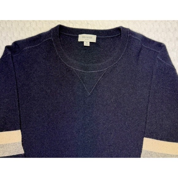 Mint $588 Todd Snyder Arm Stripe 100% Cashmere Sweatshirt Crew Neck SWEATER XL